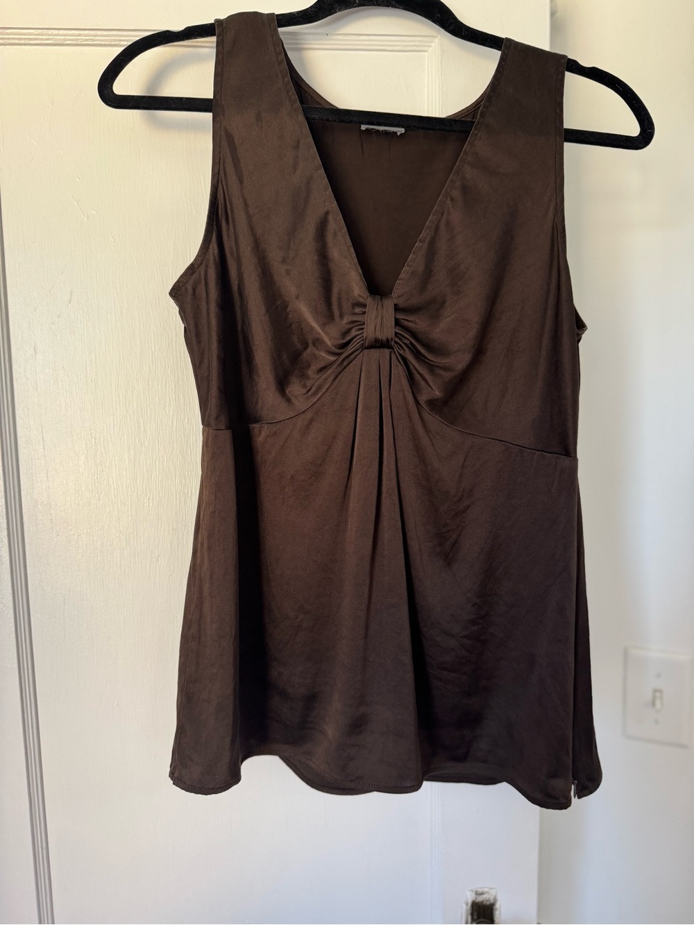 Brown Silky Women Top
